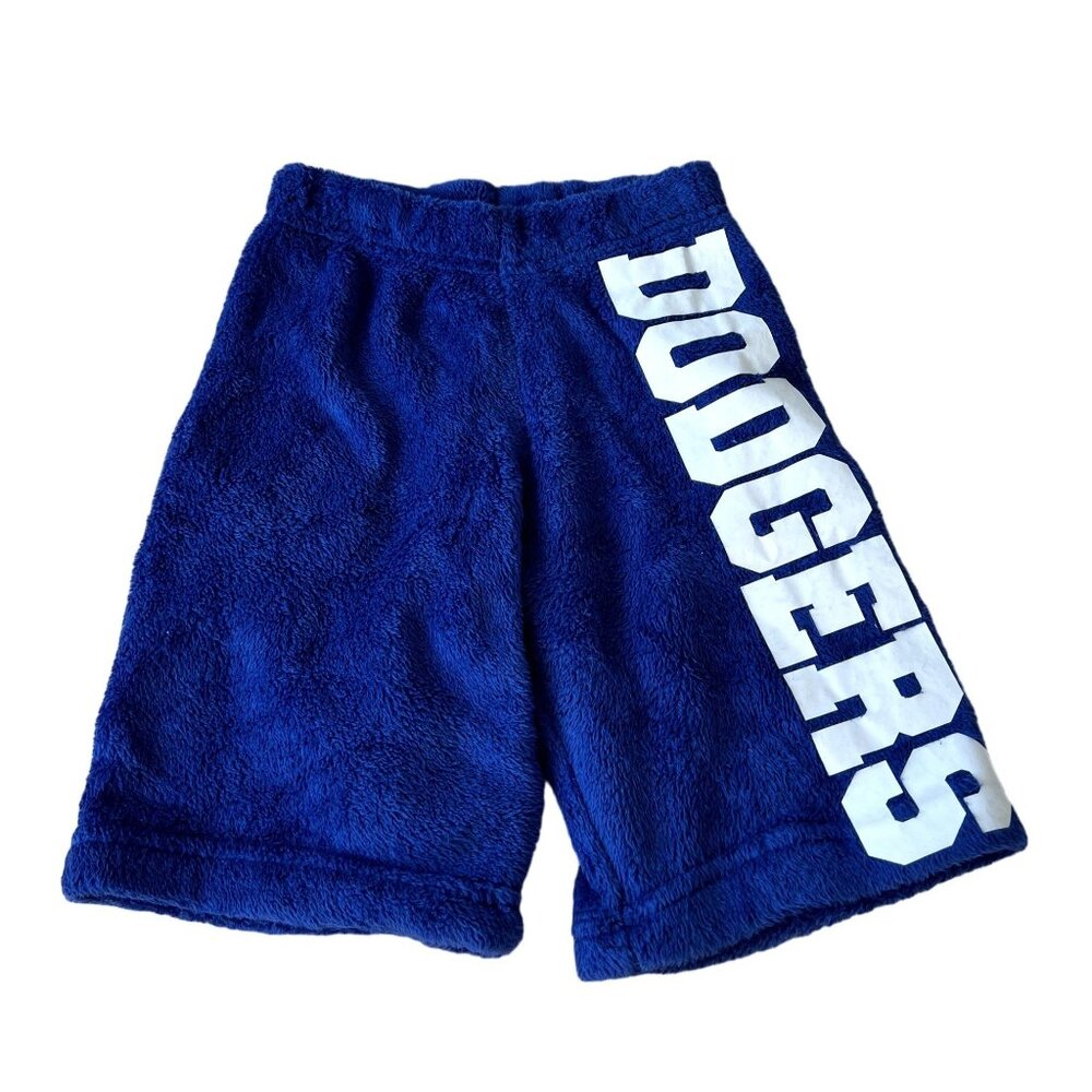 Made With Love and Kisses Fuzzy Dodgers Shorts in Blue